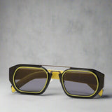 Retro Square Frame  Double-Bridge Sunglasses