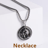 Retro -Zodiac Edelstahl -Anhängerkette Halskette