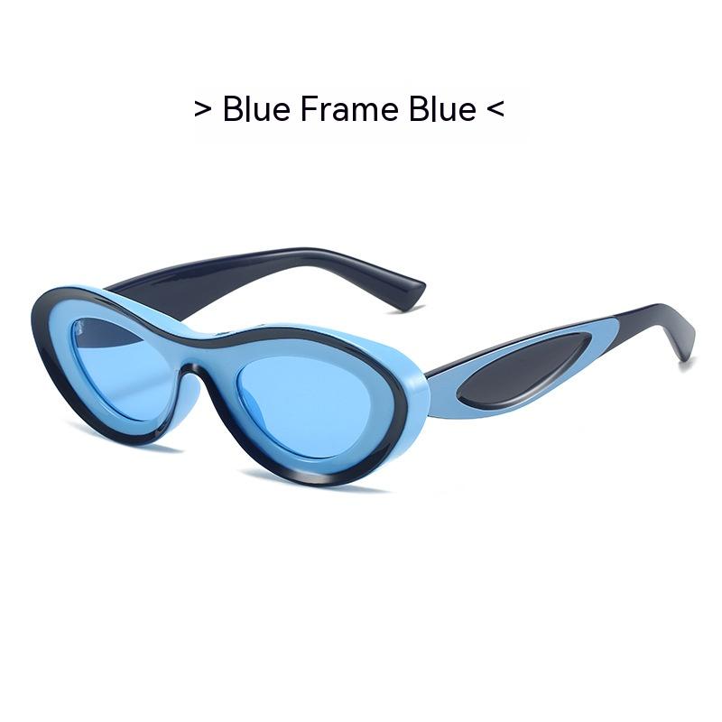 Contrast Color Cat Eye Polycarbonate Sunglasses