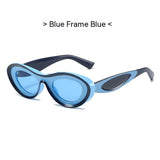 Contrast Color Cat Eye Polycarbonate Sunglasses