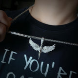 Zircon Archangel Wings Hip-Hop Pendant