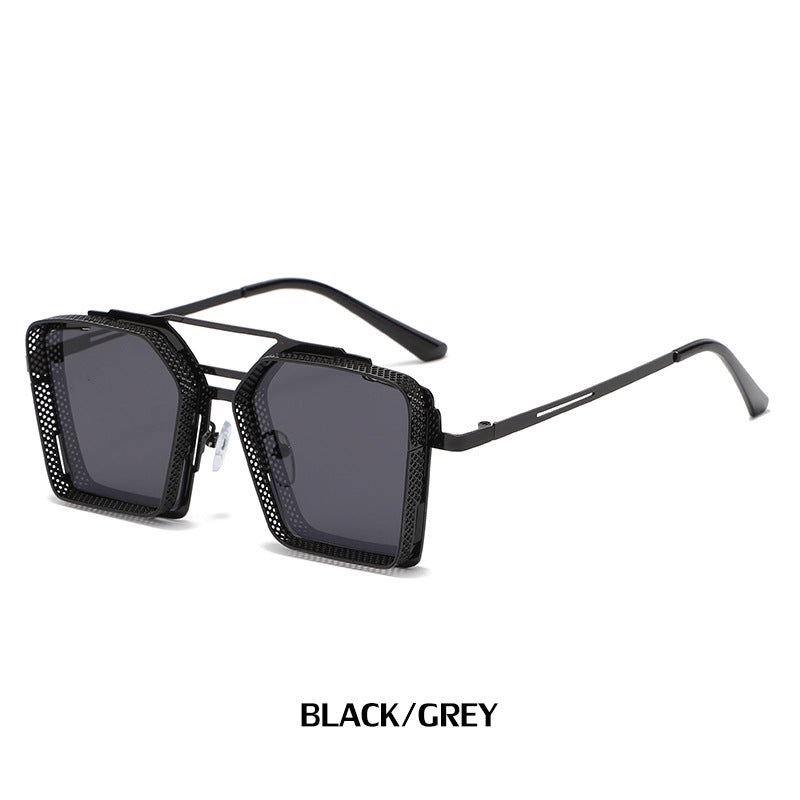 Trendy Hollow Metal Square Sunglasses