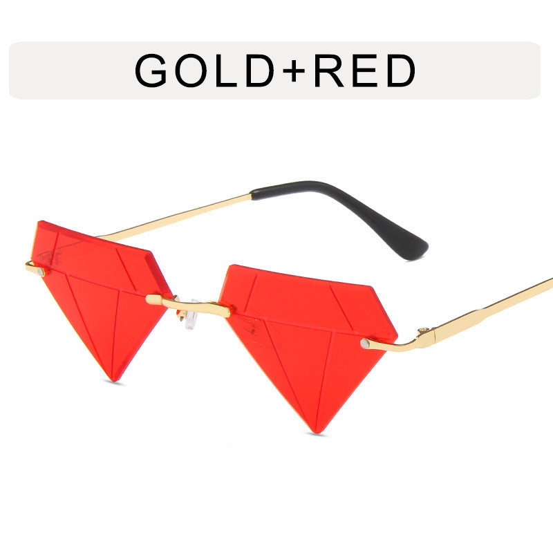 Frameless Diamond Design Sunglasses