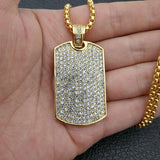 Rounded Square Rhinestone Chain Pendant