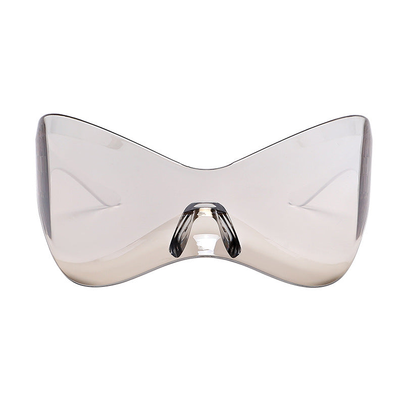Unique Wide Lens Solid Sunglasses