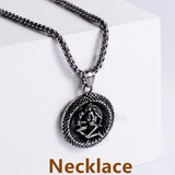 Retro -Zodiac Edelstahl -Anhängerkette Halskette