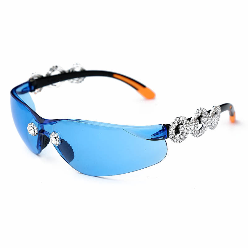 Transparent Rhinestone Lens Sunglasses