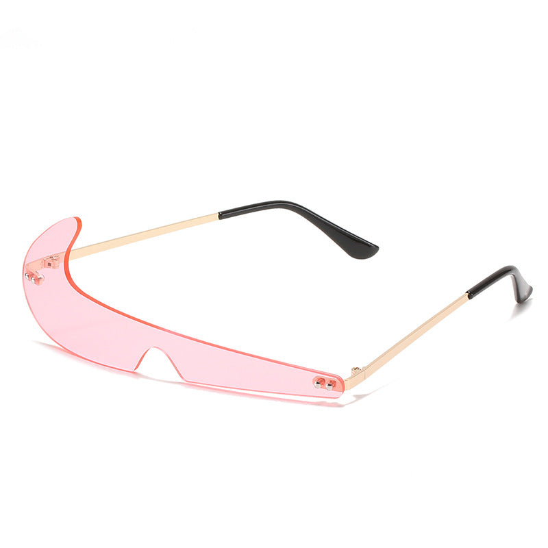Unique Irregular Rimless Sport Sunglasses