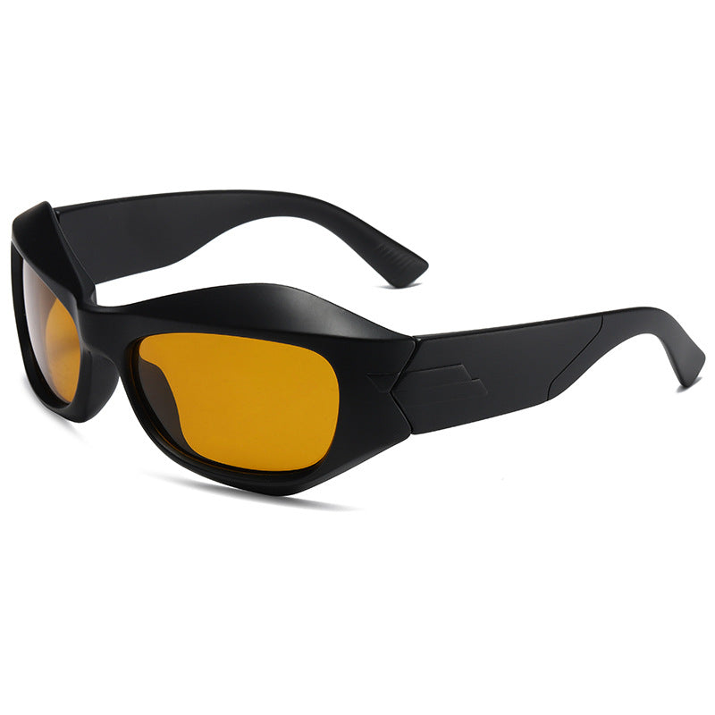 Solid TAC Curved Temples Sunglasses