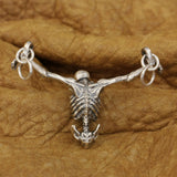 Silver Hanging Skull Pendant Necklace