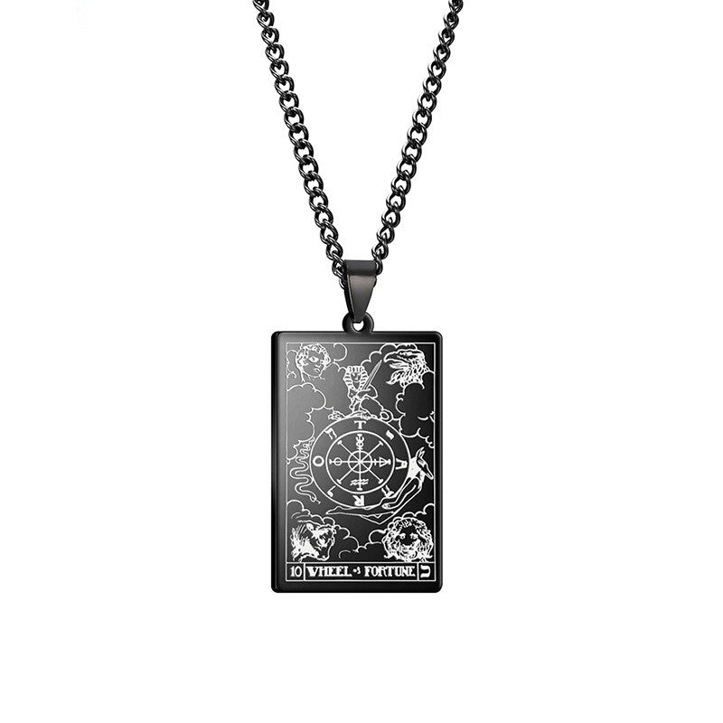 Square Tarot Design Edelstahlkette