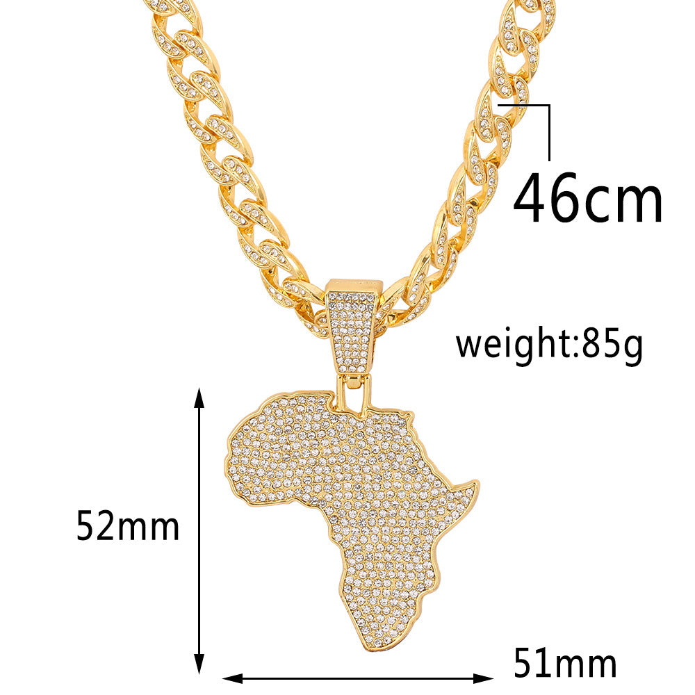 Die afrikanische Kontinent -Kleiderkette Kette Halskette