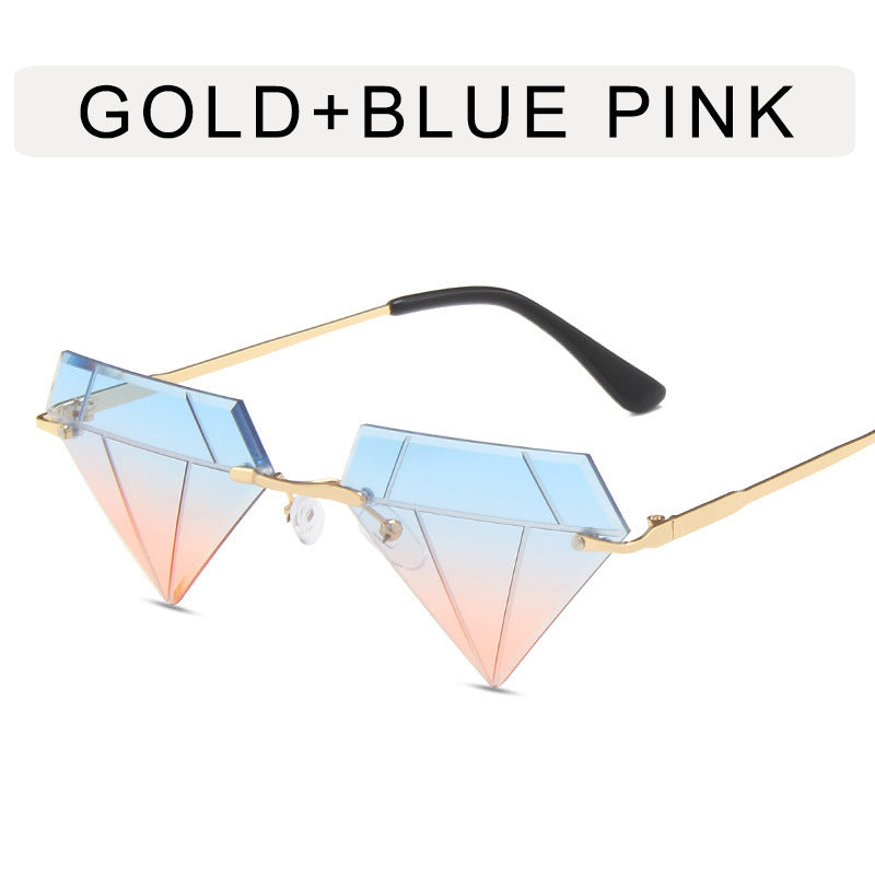 Frameless Diamond Design Sunglasses