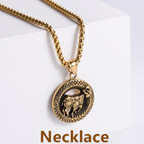 Retro -Zodiac Edelstahl -Anhängerkette Halskette