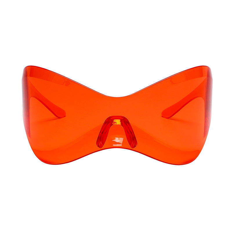 Unique Wide Lens Solid Sunglasses
