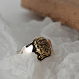 Vintage Women Side Portrait Adjustable Ring