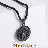 Retro -Zodiac Edelstahl -Anhängerkette Halskette