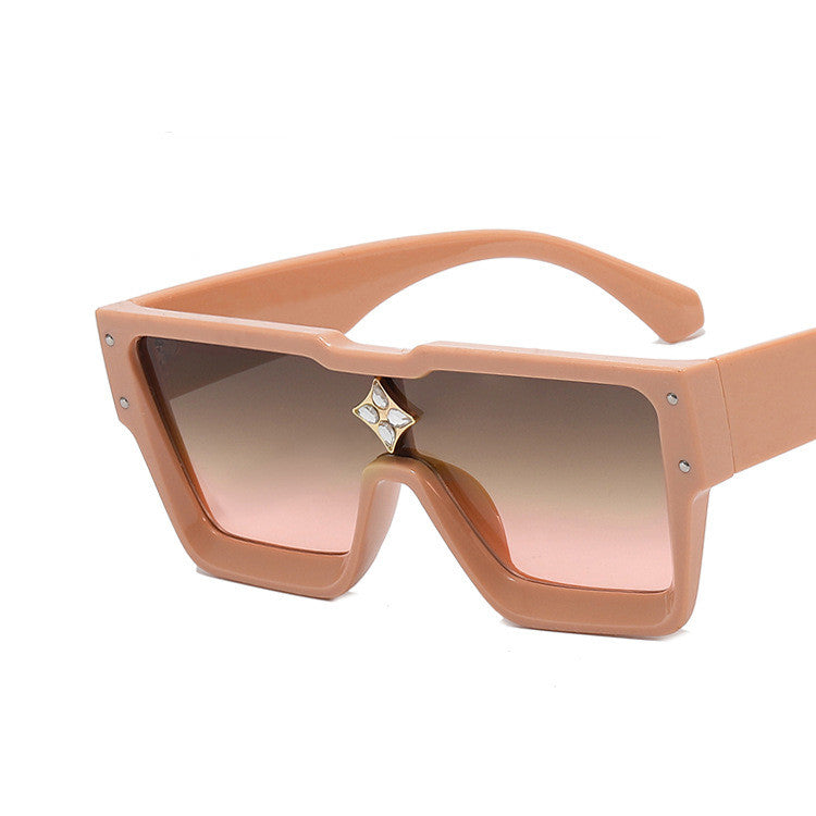 Large Square Frame Polycarbonate Sunglasses