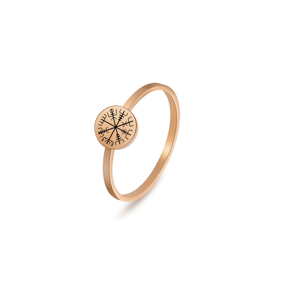 Symbolic Compass Simple Solid Ring