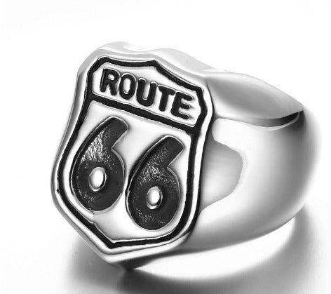 Route 66 Titanium Steel Men's Ring