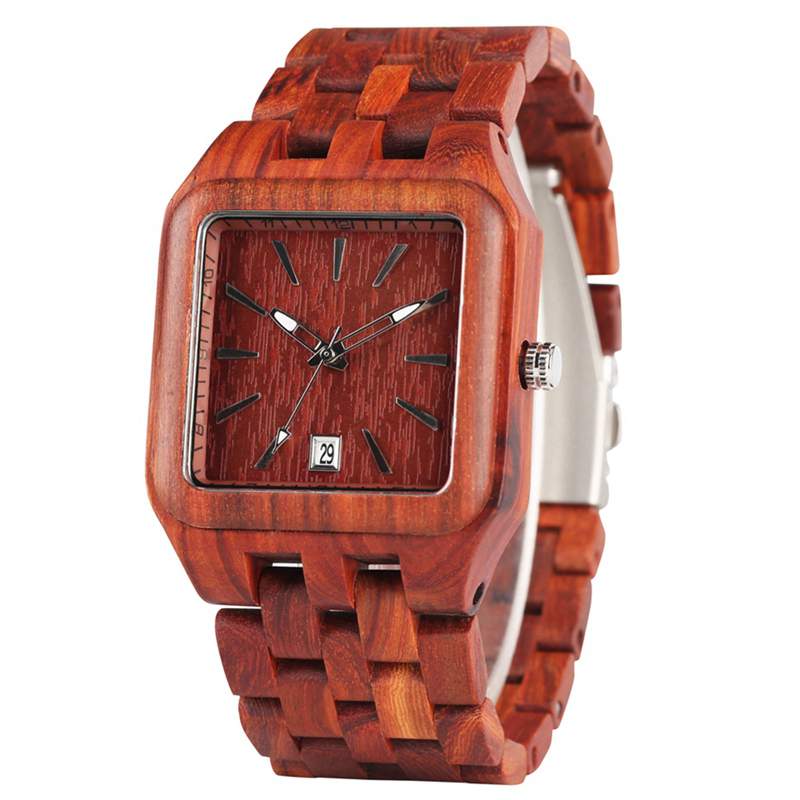 Square Wooden Quartz Watch
