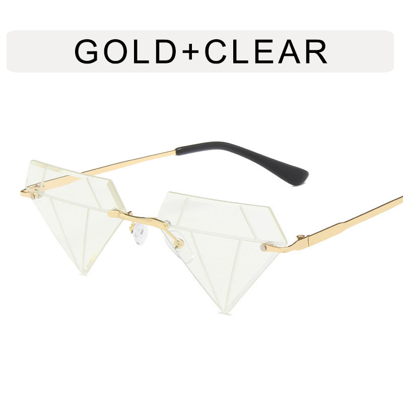 Frameless Diamond Design Sunglasses