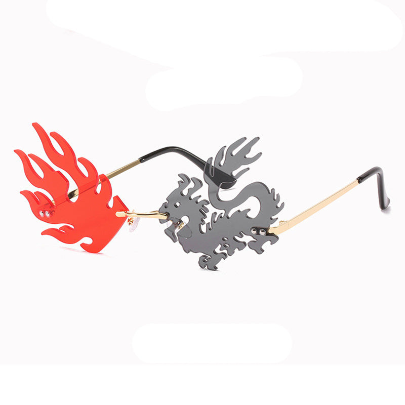 Flame And Dragon Frameless Sunglasses