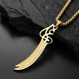 Titanium Steel Arabic Lettering Sword Necklace