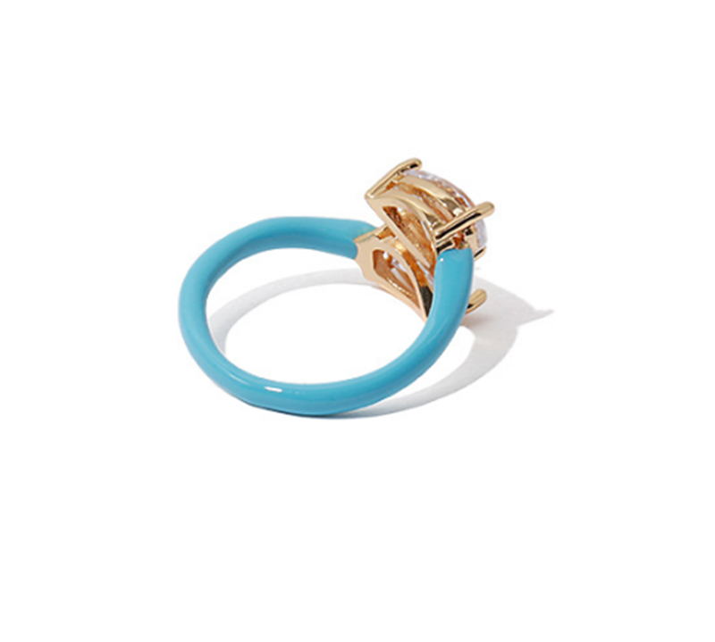 Double Rhinestone Adjustable Ring