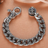 Chain Sterling Silver Skull Bracelet