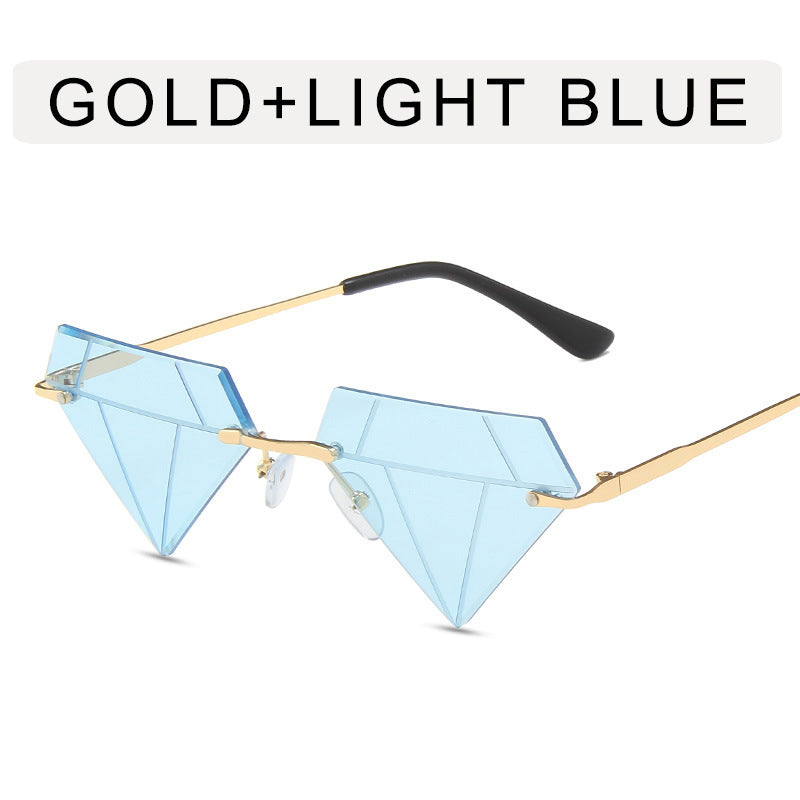 Frameless Diamond Design Sunglasses