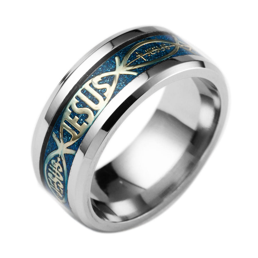 Jesus Letter Engraving Ring