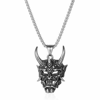 Silver Hanging Skull Pendant Necklace
