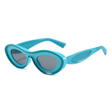 Contrast Color Cat Eye Polycarbonate Sunglasses