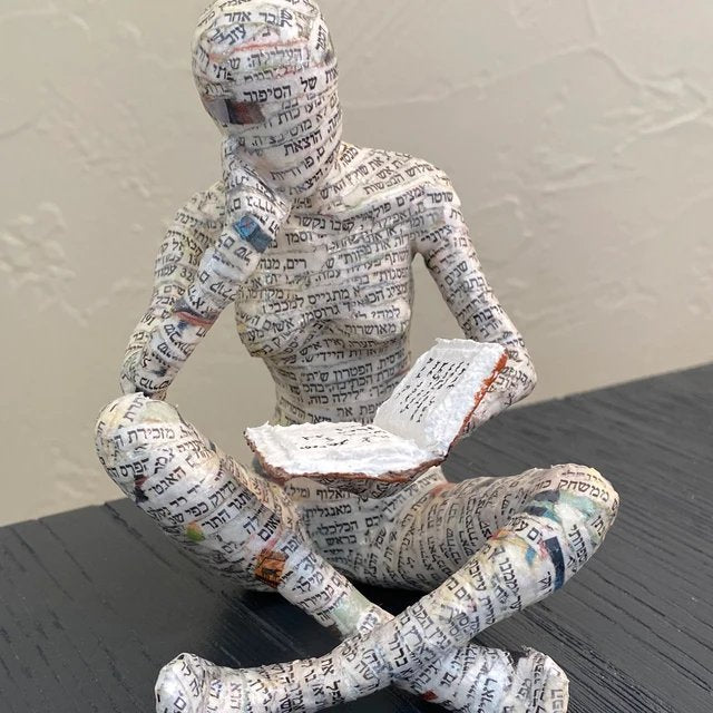 Human Reading Book Resin Sculpture