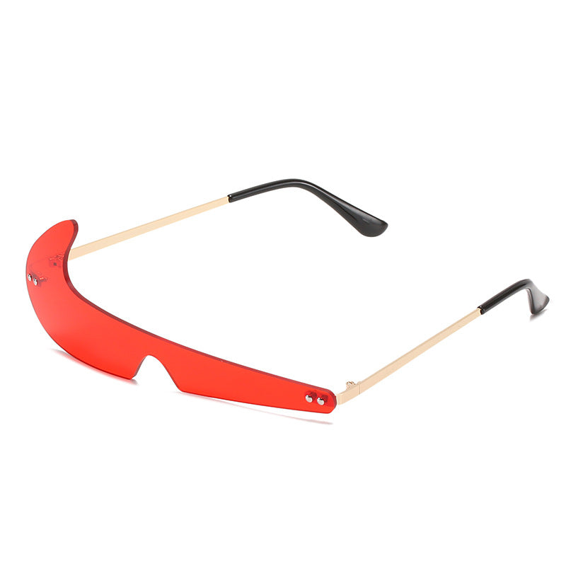 Unique Irregular Rimless Sport Sunglasses