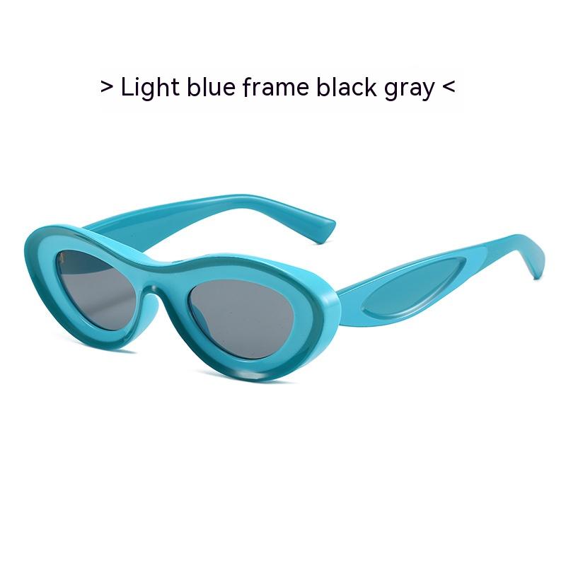 Contrast Color Cat Eye Polycarbonate Sunglasses