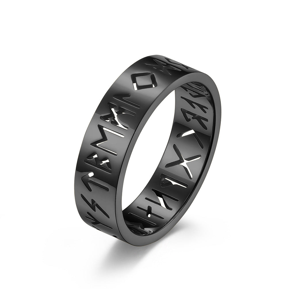 Nordic Viking Lettering Hollow Ring