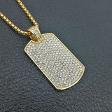 Rounded Square Rhinestone Chain Pendant