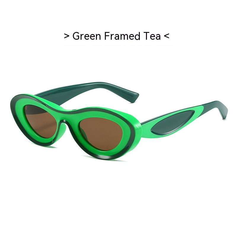 Contrast Color Cat Eye Polycarbonate Sunglasses