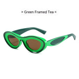 Contrast Color Cat Eye Polycarbonate Sunglasses