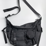 Black Multi-Pockets Nylon Cloth Bag