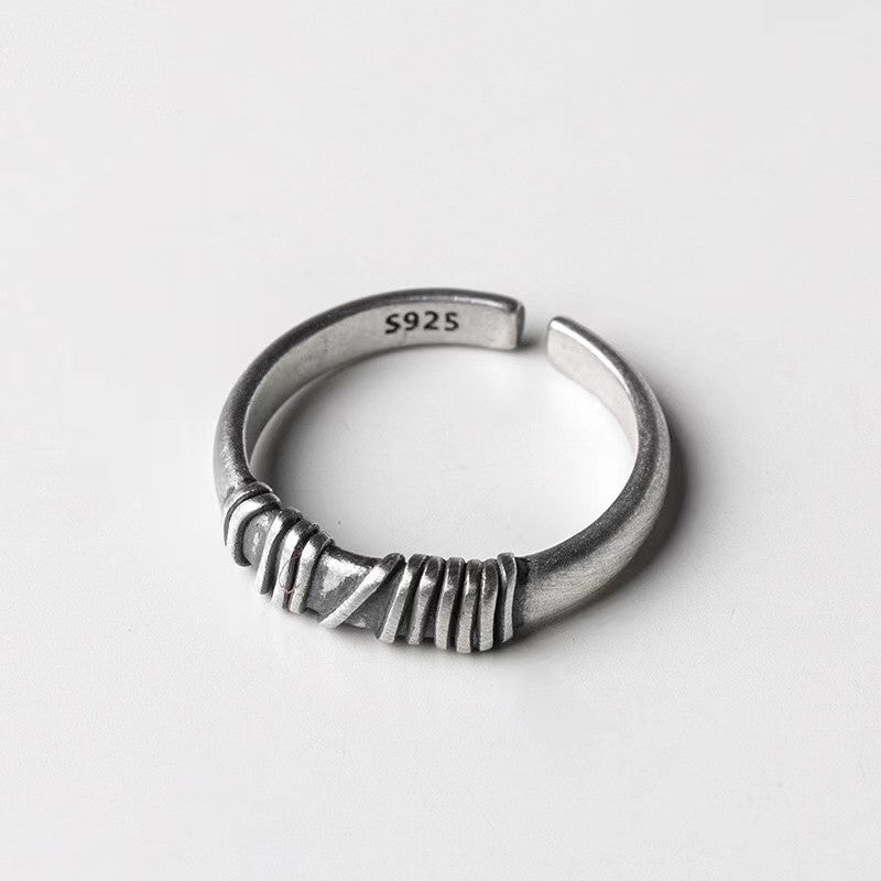 Coiled Rope Design Adjustable Ring