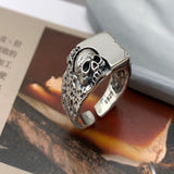 Geometric Skull Sterling Silver Adjustable Ring