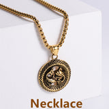 Retro -Zodiac Edelstahl -Anhängerkette Halskette