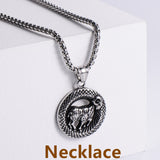 Retro -Zodiac Edelstahl -Anhängerkette Halskette