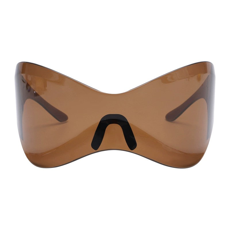Unique Wide Lens Solid Sunglasses