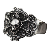 Vintage Geometric Skull Sterling Silver Ring