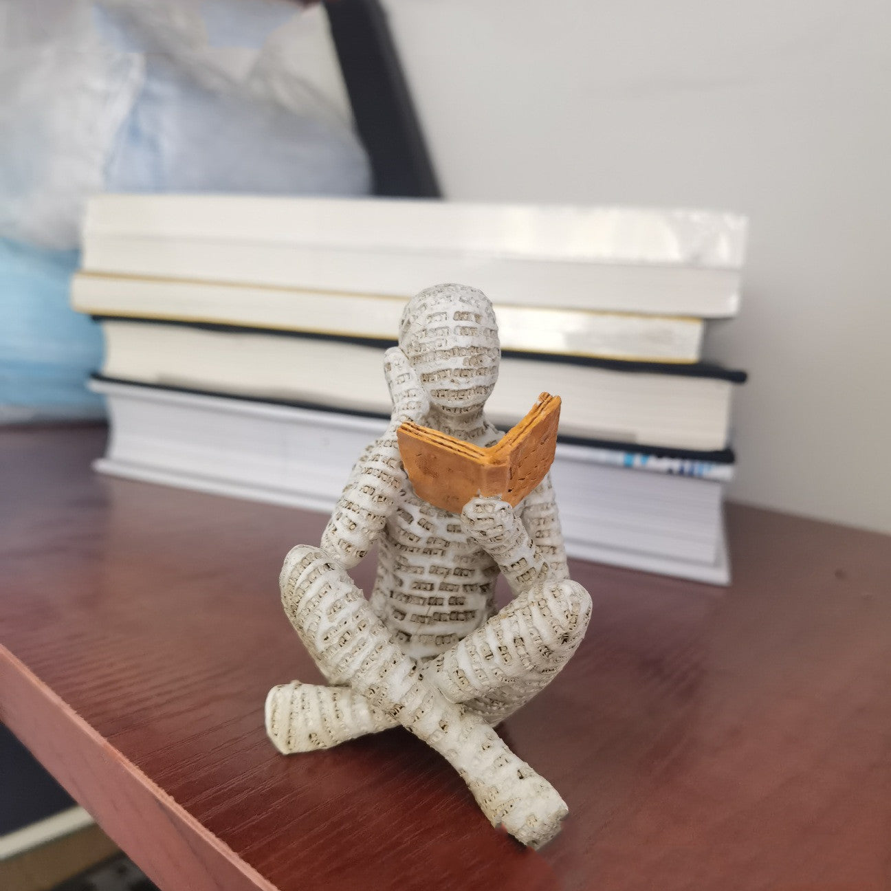 Human Reading Book Resin Sculpture