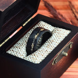 Schwarzer Meteorit-Wolframkarbid-Ring